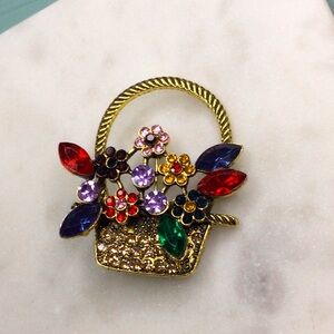 Basket Of Flowers Brooch